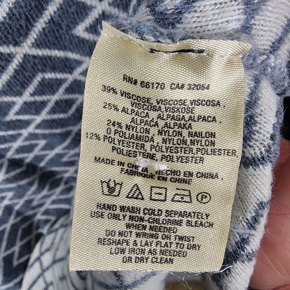 Anthropologie Moth Alpaca Blend Geometric Print Galena Cowl Neck Sweater Size XS - Picture 6 of 8